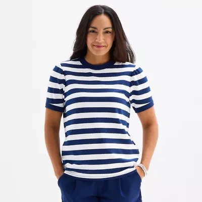 St. John's Bay Womens Short Sleeve Sweatshirt