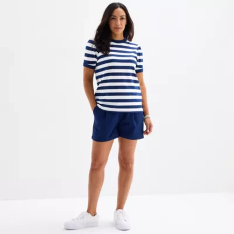 St. John's Bay Womens Short Sleeve Sweatshirt