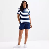 St. John's Bay Womens Short Sleeve Sweatshirt