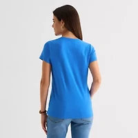 St. John's Bay Womens V Neck Short Sleeve T-Shirt