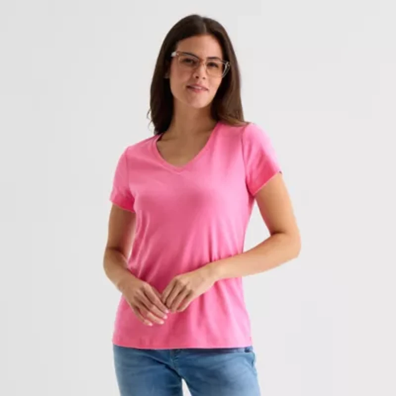 St. John's Bay Womens V Neck Short Sleeve T-Shirt