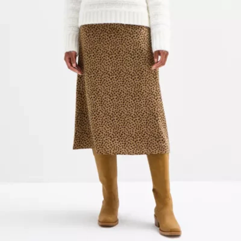 St. John's Bay Womens Midi A-Line Skirt