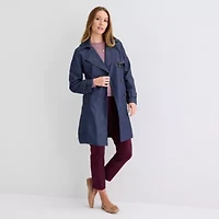 Liz Claiborne Denim Jacket Womens Lightweight Trench Coat