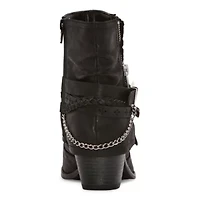 Pop Womens Faithe Block Heel Booties