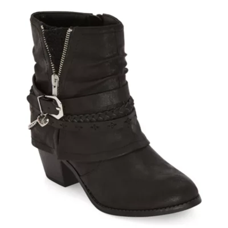 Pop Womens Faithe Block Heel Booties