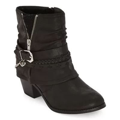 Pop Womens Faithe Block Heel Booties