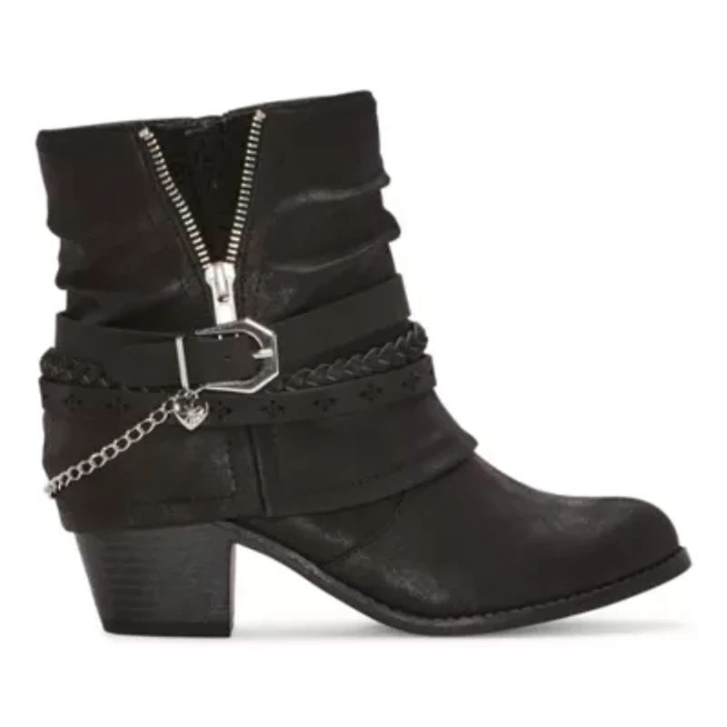 Pop Womens Faithe Block Heel Booties