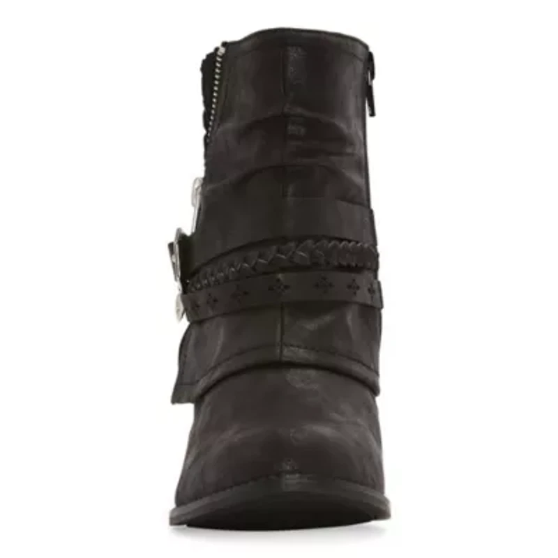 Pop Womens Faithe Block Heel Booties