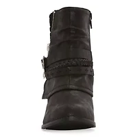 Pop Womens Faithe Block Heel Booties