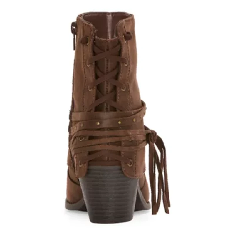 Pop Womens Macaron Block Heel Cowboy Boots
