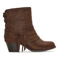 Pop Womens Macaron Block Heel Cowboy Boots