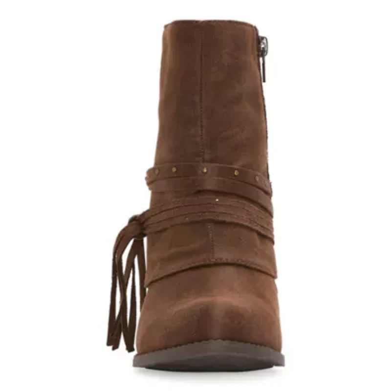 Pop Womens Macaron Block Heel Cowboy Boots