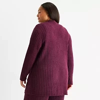 Ambrielle Cardigan Womens Long Sleeve Plus Pajama Top