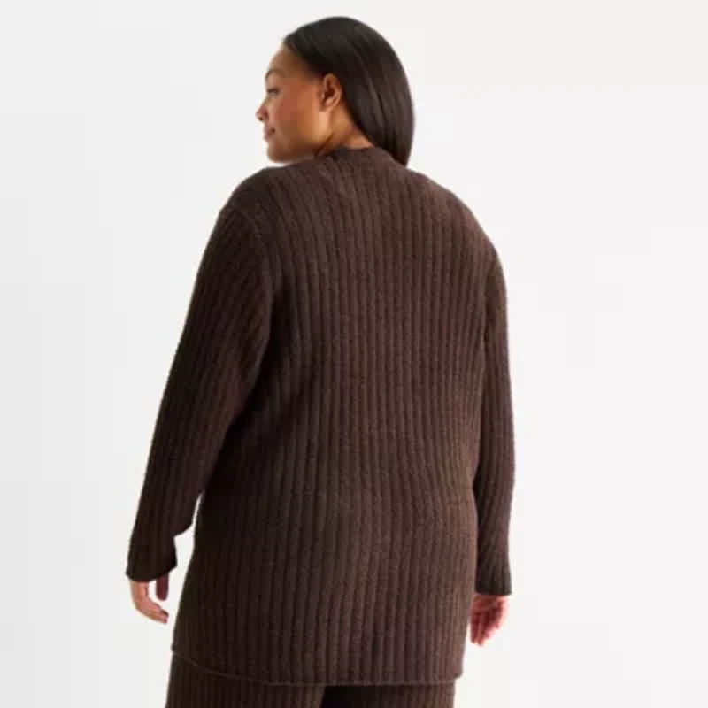 Ambrielle Womens Long Sleeve Plus Pajama Top