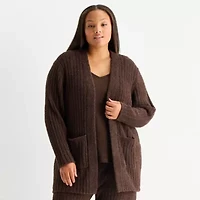 Ambrielle Womens Long Sleeve Plus Pajama Top
