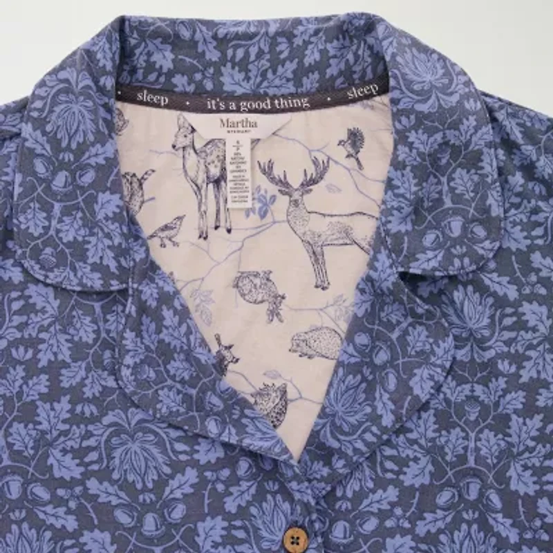 Martha Stewart Womens Long Sleeve 2-pc. Pajama Top