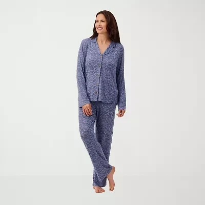 Martha Stewart Womens Long Sleeve 2-pc. Pajama Top