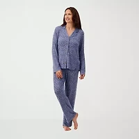 Martha Stewart Womens Long Sleeve 2-pc. Pajama Top