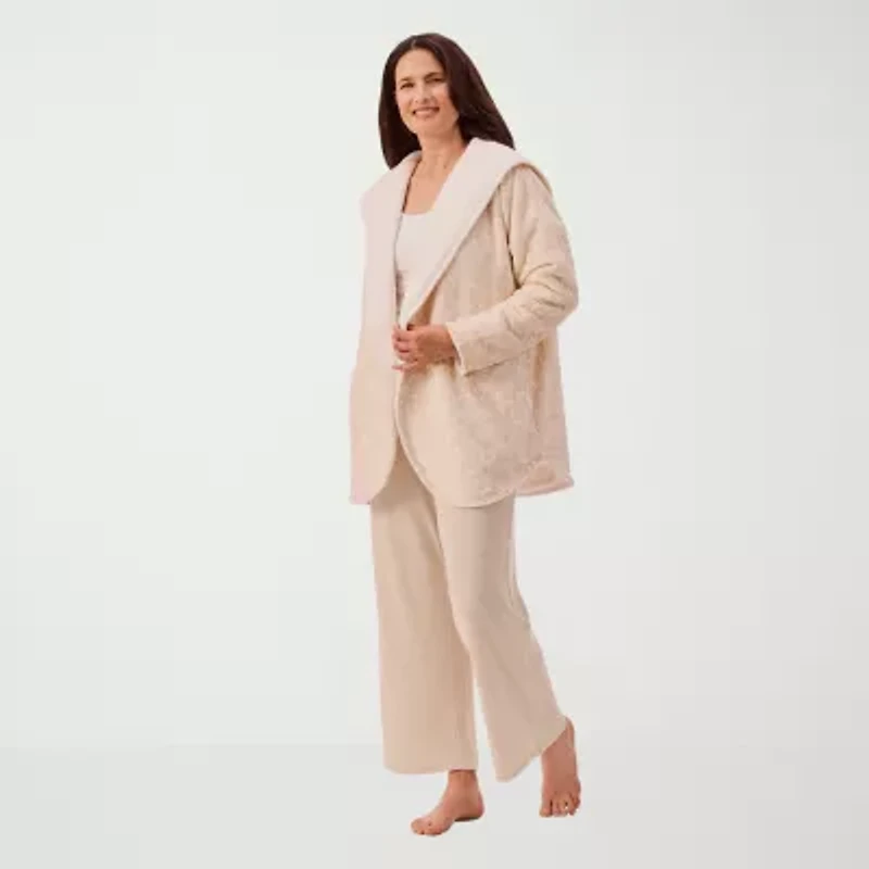 Martha Stewart Womens Plush Long Sleeve 1 Pair Average Figure Pajama Top