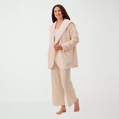 Martha Stewart Womens Plush Long Sleeve 1 Pair Average Figure Pajama Top