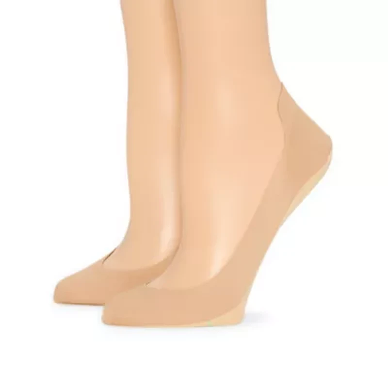 Peds Heel Tab Super Low Cut Womens Multi-Pack 2 Pair Liner Socks