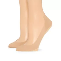 Peds Heel Tab Super Low Cut Womens Multi-Pack 2 Pair Liner Socks