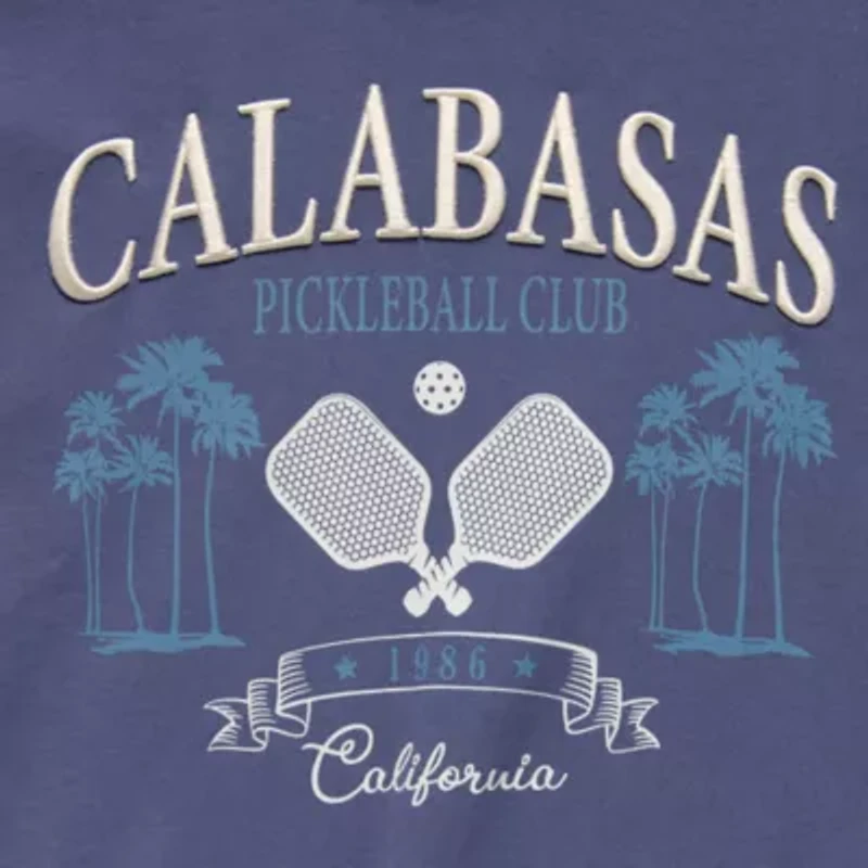 New World Calabasas Pickleball Club Crew Sweatshirt Womens Neck Long Sleeve Juniors