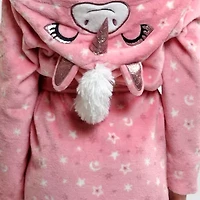 Dream Big Peace Out Girls Plush Long Sleeve Mid Length Robe