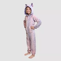 Dream Big Peace Out Little & Kid Girls Plush Hooded Long Sleeve One Piece Pajama