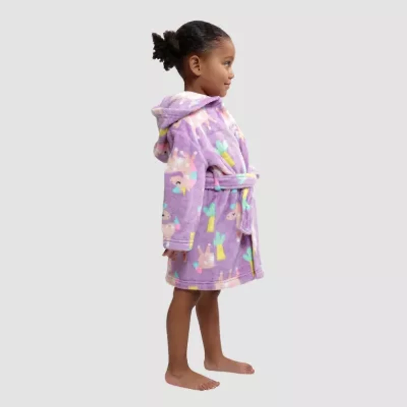 Dream Big Peace Out Girls Plush Long Sleeve Mid Length Robe