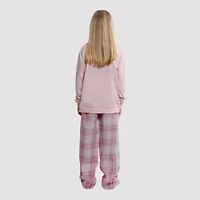 Dream Big Peace Out Little & Kid Girls Velour Crew Neck Long Sleeve 3-pc. Pajama Sets
