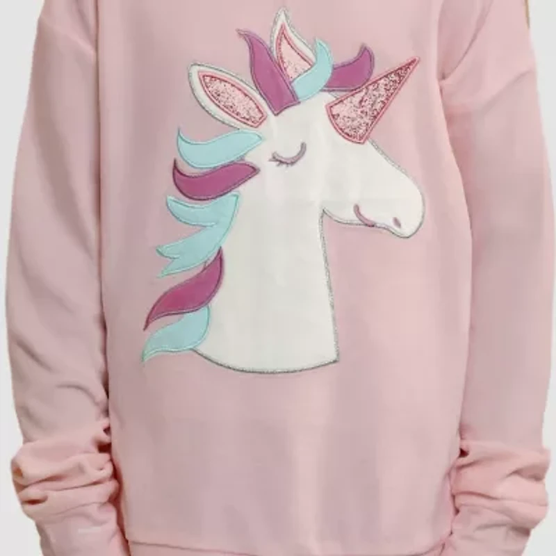 Dream Big Peace Out Little & Kid Girls Velour Crew Neck Long Sleeve 3-pc. Pajama Sets