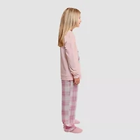 Dream Big Peace Out Little & Kid Girls Velour Crew Neck Long Sleeve 3-pc. Pajama Sets
