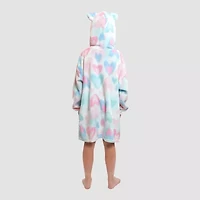 Dream Big Peace Out Lounger Little & Kid Girls Plush Hooded Long Sleeve Nightgown
