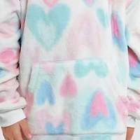 Dream Big Peace Out Lounger Little & Kid Girls Plush Hooded Long Sleeve Nightgown