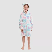 Dream Big Peace Out Lounger Little & Kid Girls Plush Hooded Long Sleeve Nightgown