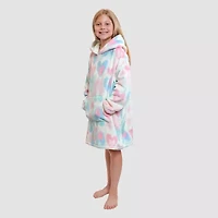 Dream Big Peace Out Lounger Little & Kid Girls Plush Hooded Long Sleeve Nightgown