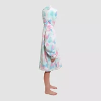 Dream Big Peace Out Lounger Little & Kid Girls Plush Hooded Long Sleeve Nightgown