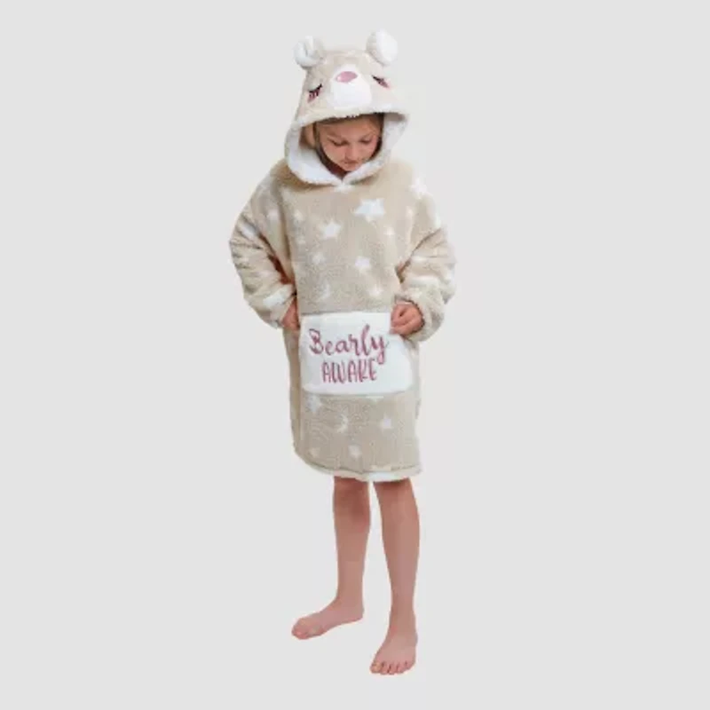 Dream Big Peace Out Lounger Girls Plush Long Sleeve Short Length Robe