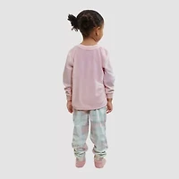 Dream Big Peace Out Toddler Girls Velour Crew Neck Long Sleeve 3-pc. Pajama Sets