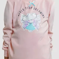 Dream Big Peace Out Toddler Girls Velour Crew Neck Long Sleeve 3-pc. Pajama Sets