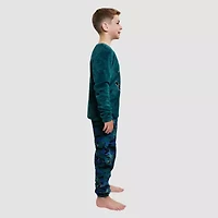 Dream Big Peace Out Little & Kid Boys Plush Crew Neck Long Sleeve 2-pc. Pajama Sets