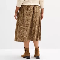 St. John's Bay Womens Plus Midi A-Line Skirt