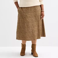 St. John's Bay Womens Plus Midi A-Line Skirt