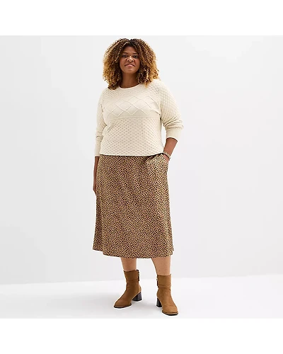 St. John's Bay Womens Plus Midi A-Line Skirt