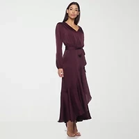 Premier Amour Womens Long Sleeve High-Low Maxi Dress