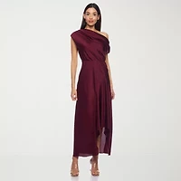 Premier Amour Womens Short Sleeve High-Low Fit + Flare Dress