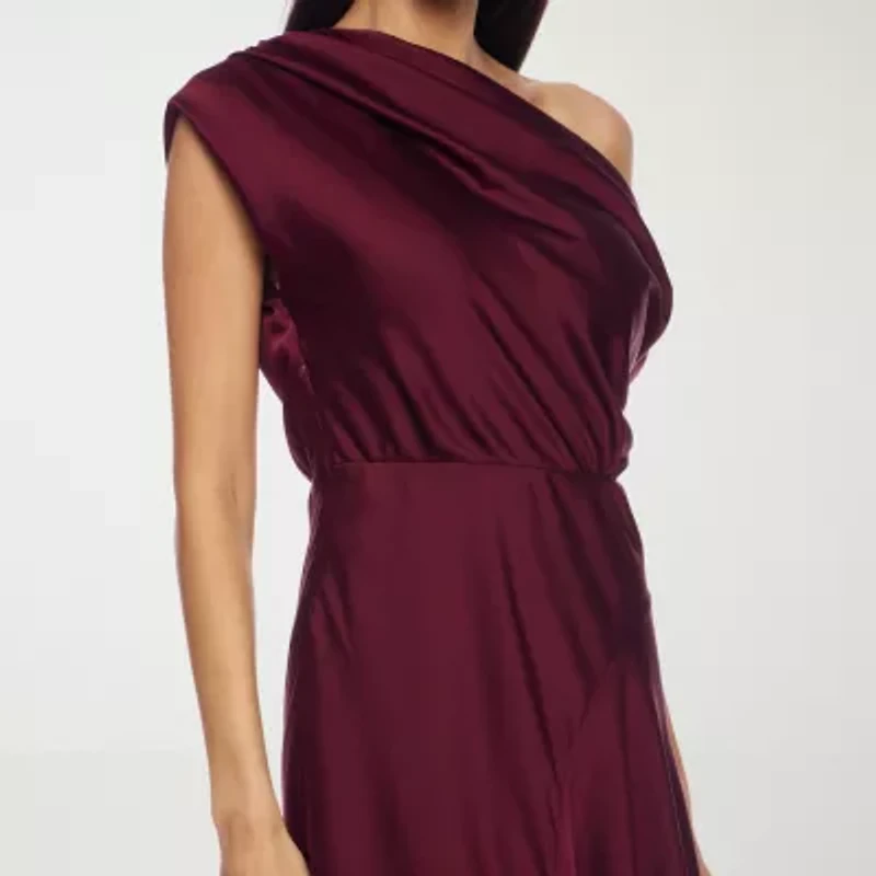 Premier Amour Womens Short Sleeve High-Low Fit + Flare Dress