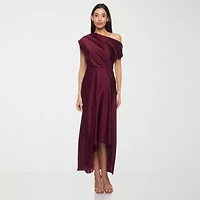 Premier Amour Womens Short Sleeve High-Low Fit + Flare Dress