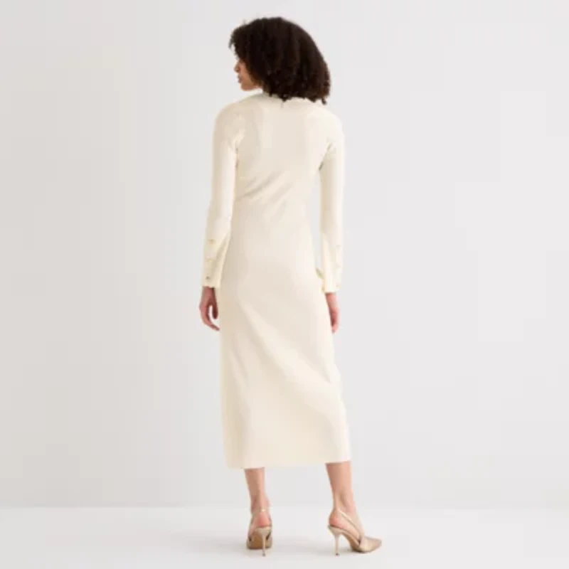 Maia Womens Long Sleeve Sweater Dress